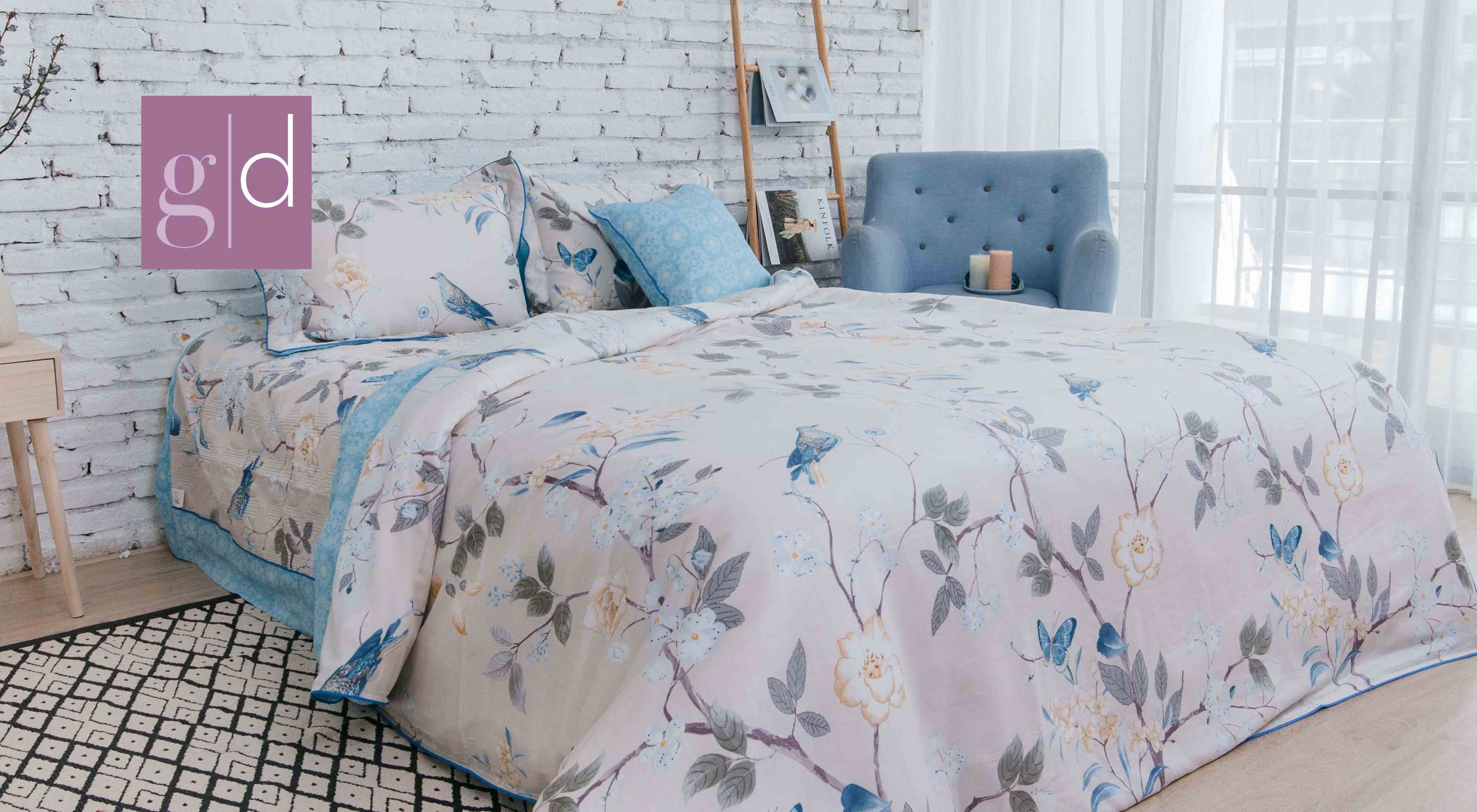 Bộ ga chăn phủ trần 4 mùa Linen 01