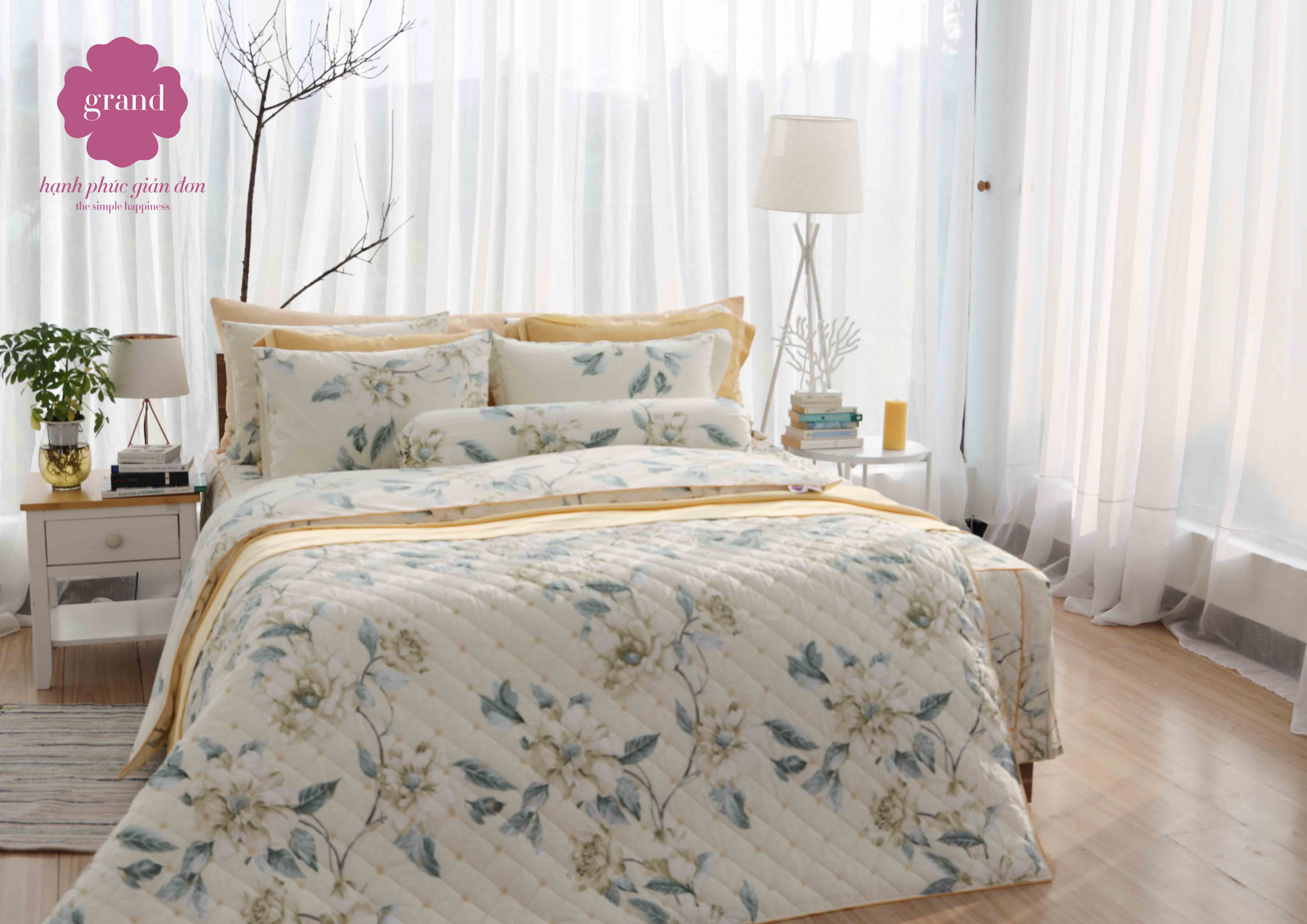 Bộ Ga chăn phủ chần 4 mùa HQS 159