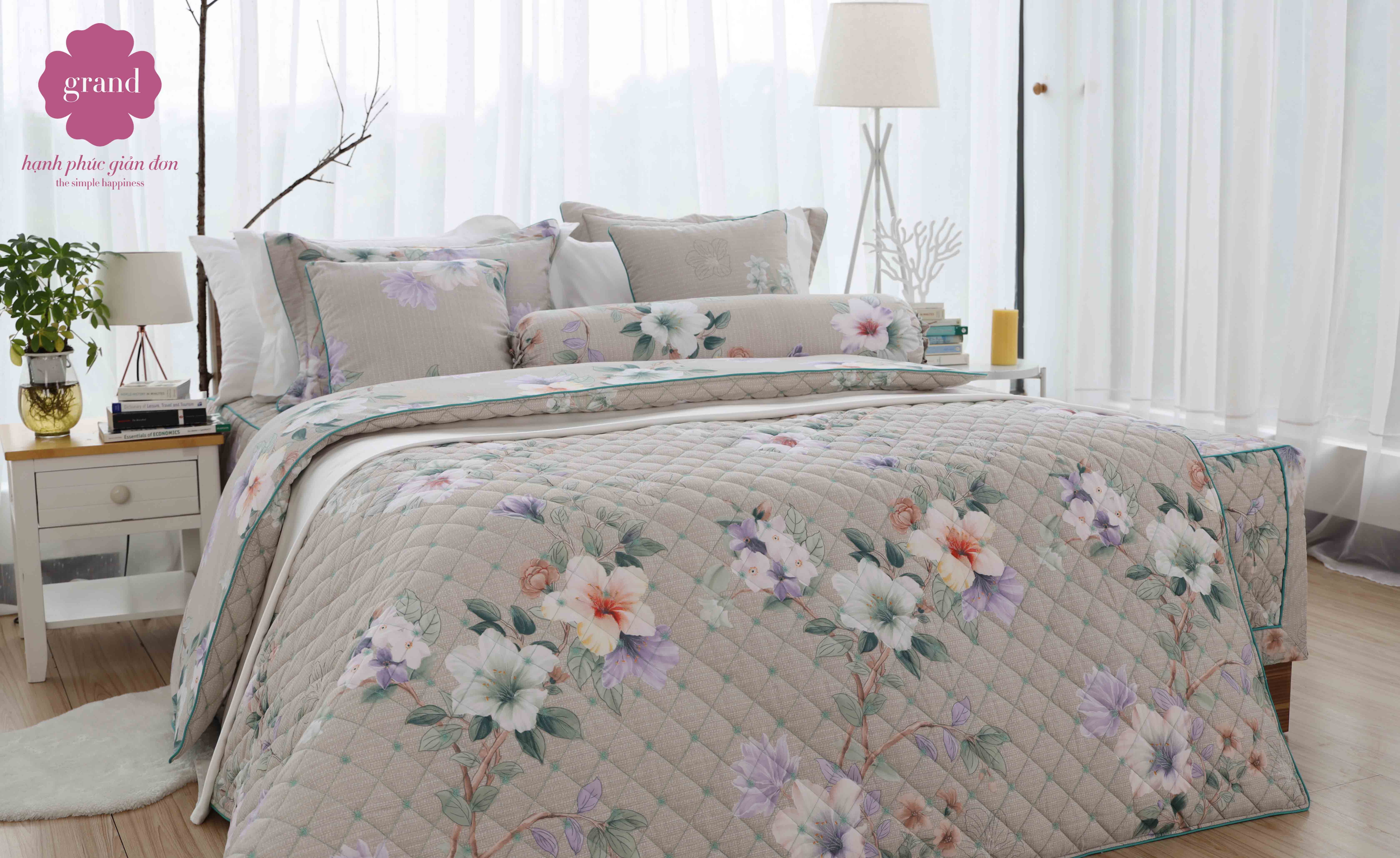 Bộ Ga chăn phủ chần 4 mùa HQS 163