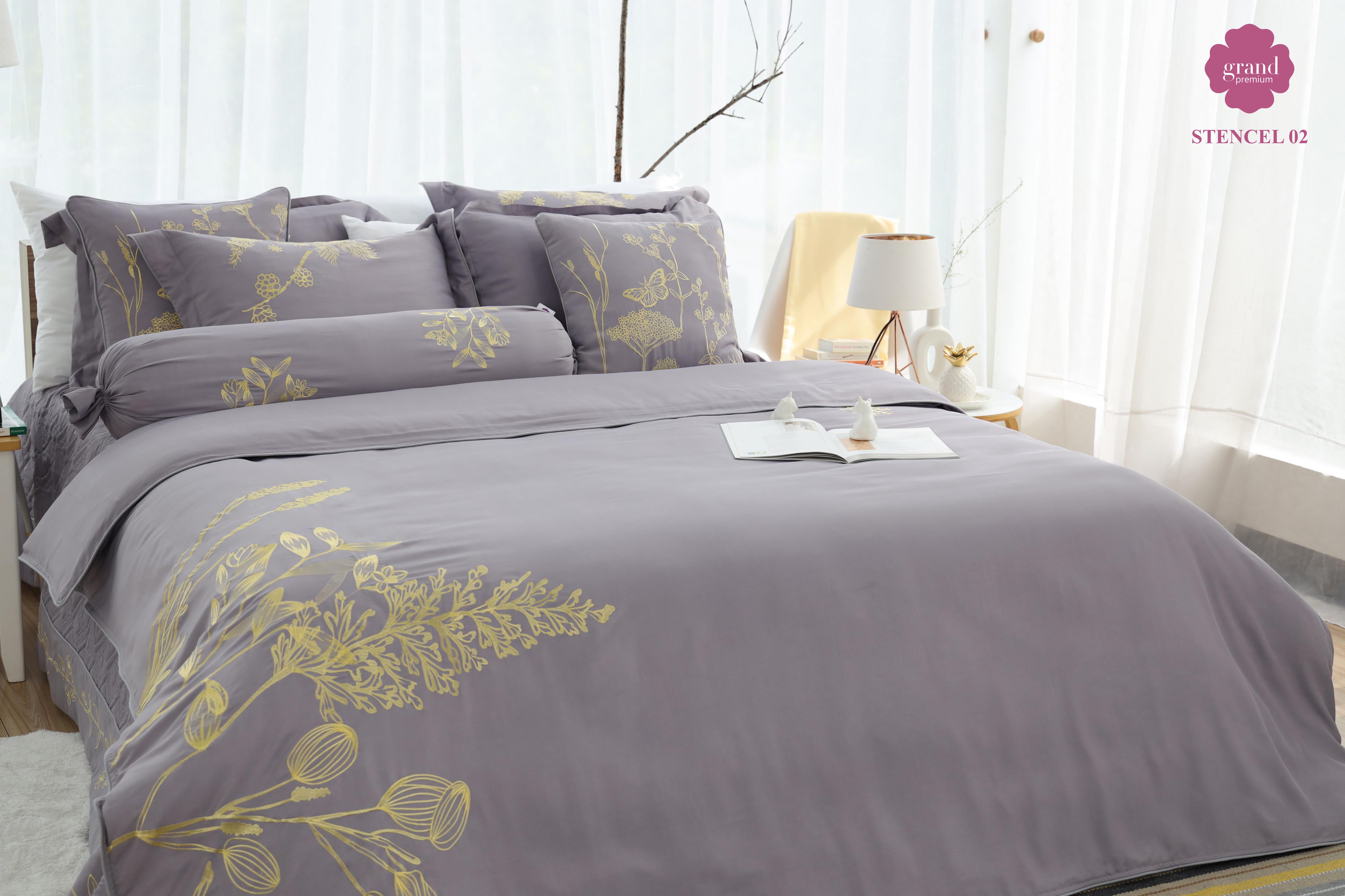 Bộ Ga chăn phủ chần 4 mùa STENCEL 02