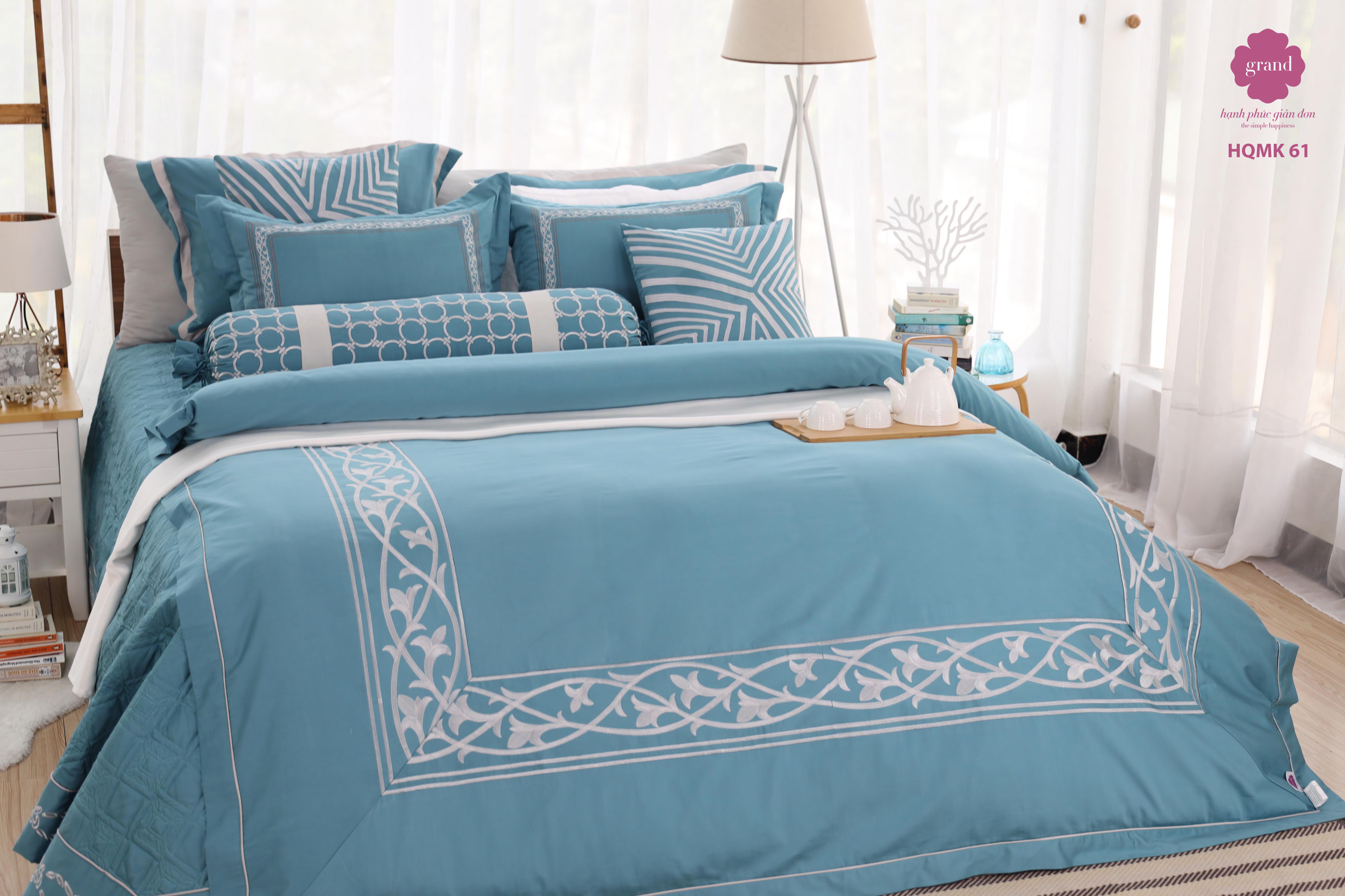 Bộ ga chăn phủ trần 4 mùa HQMK 61